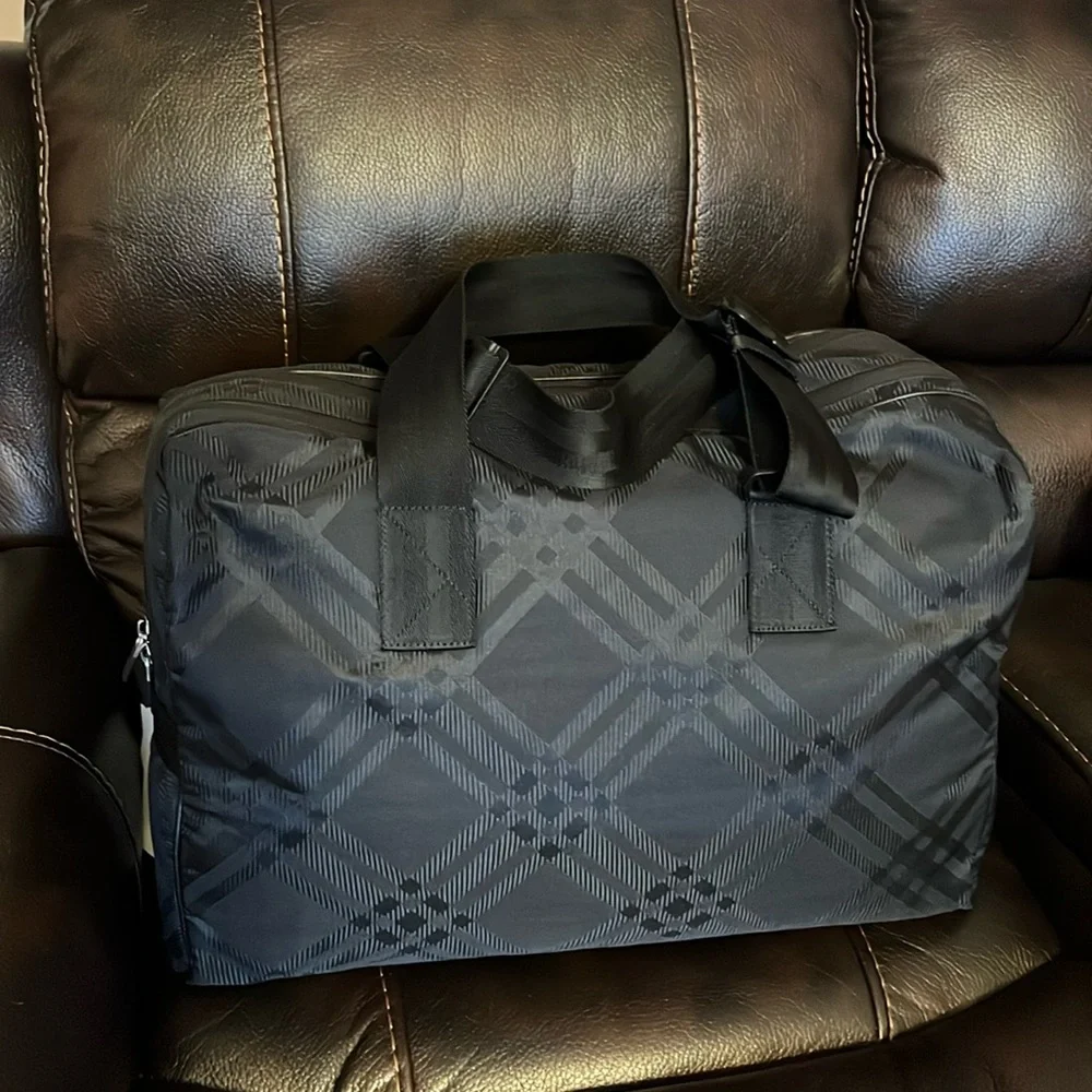Burberry unisex check nova jacquard logo monogram large weekender duffle bag NEW - Picture 4 of 8